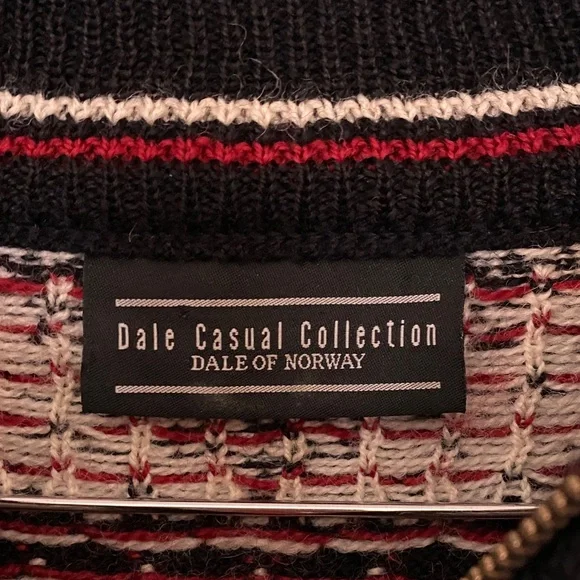 Dale of Norway Navy Blue and Red Knit Sweater. Classic Collection. - Picture 2 of 8